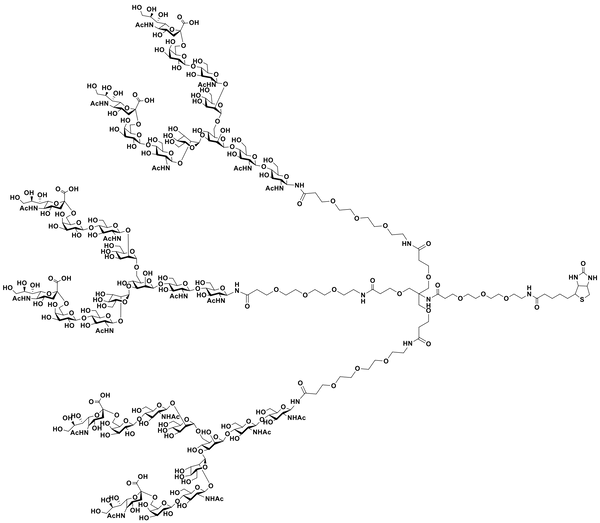 Trivalent 2,6-sialylated complex-type glycan cluster-biotin